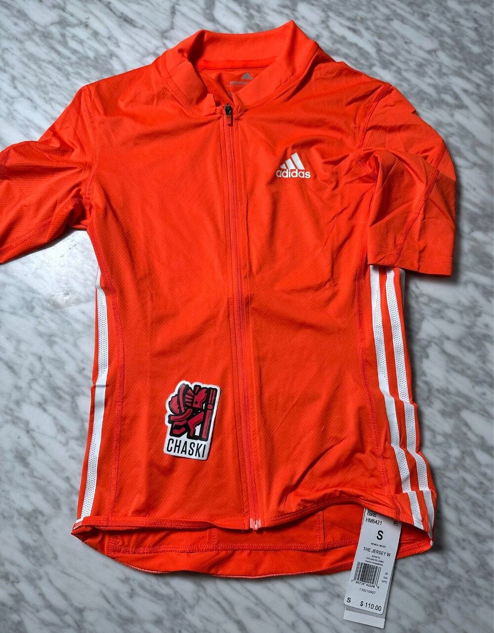 adidas Aeroready Cycling Jersey HM6421 Women Small Orange White top NEW